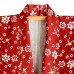 KIMONO FEMME SOIE ROUGE IMPRIMÉ BLANC 007-117 (M)